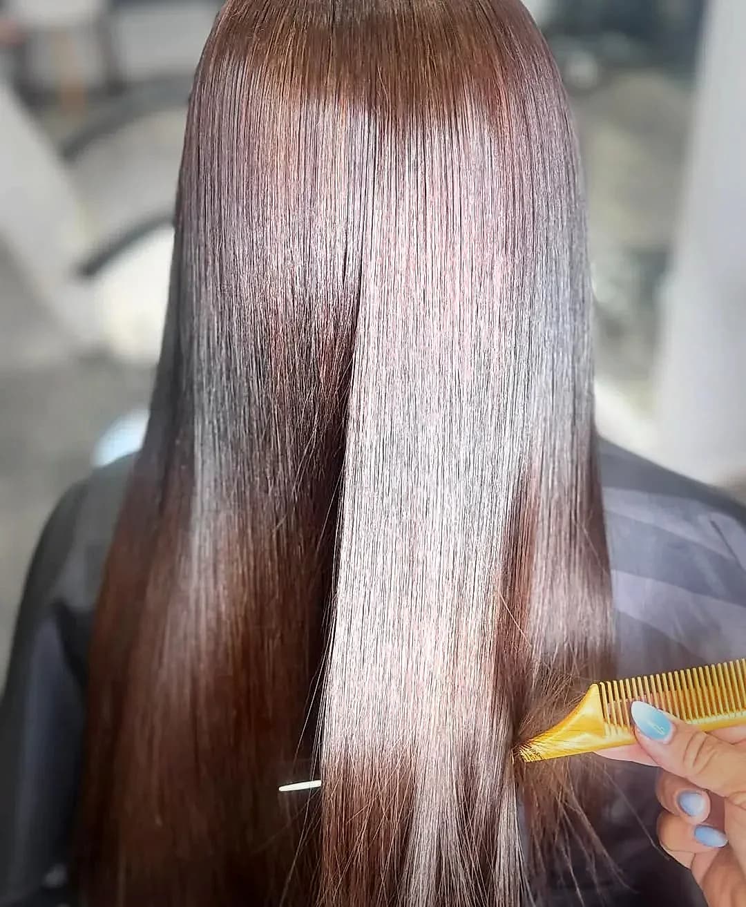 Restored healthy shiny hair after repair treatment